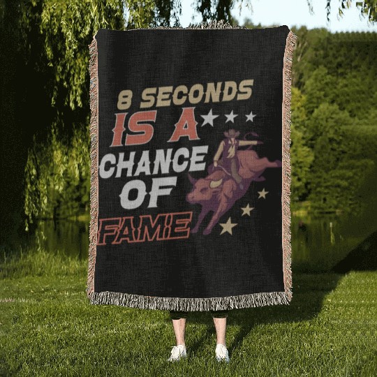 Rodeo Bull Riding Livestock Show Farmer Cattle Woven Blankets