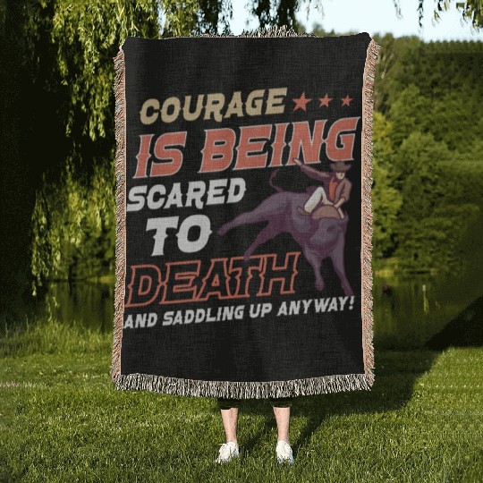 Rodeo Bull Riding Livestock Show Farmer Cattle Woven Blankets