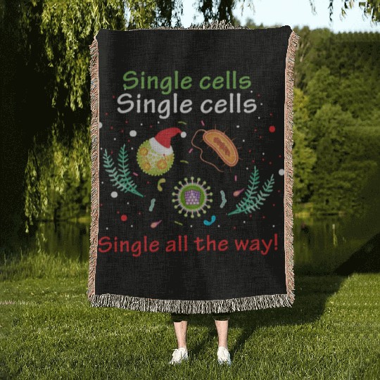 Single Cells Science Biology Christmas Woven Blankets