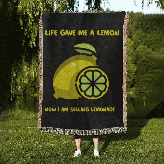 Life has given me a lemon Woven Blankets