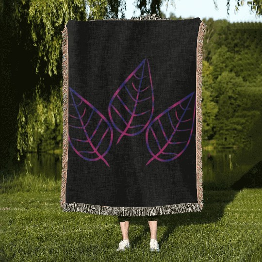 leaf icon nature purple three leaves Woven Blankets