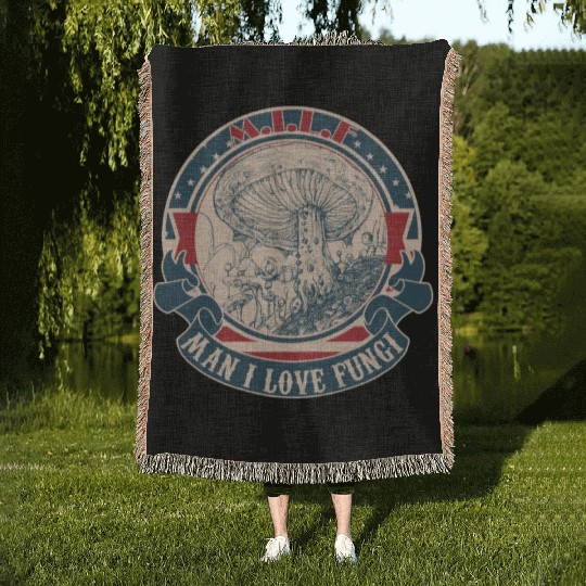 MILF Man I love Fungi Woven Blankets