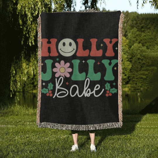 Holly Jolly Babe Woven Blankets