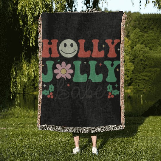 Holly Jolly Babe Woven Blankets