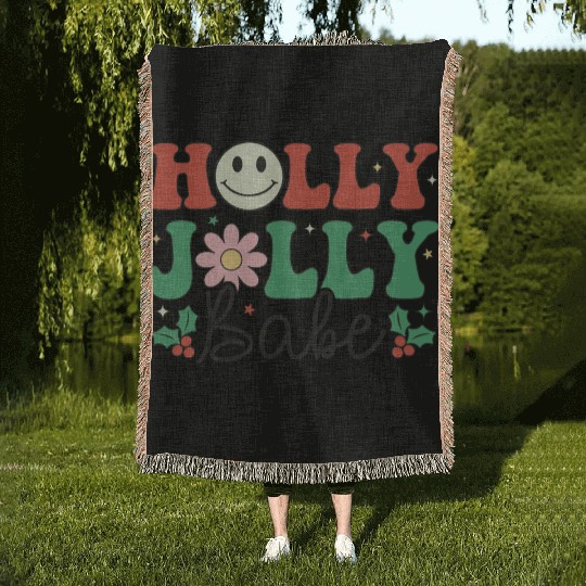 Holly Jolly Babe Woven Blankets