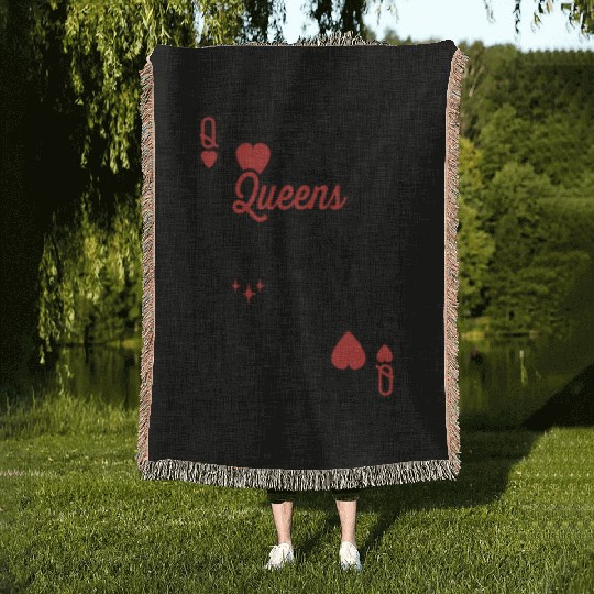 Queens Are Born In April Birthday Date Girls Women Woven Blankets