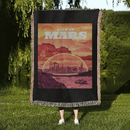 Space astronaut science planets astronomy design Woven Blankets