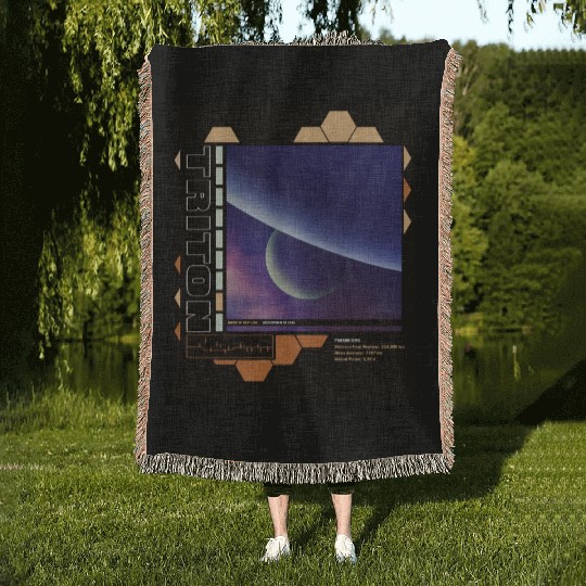 Space astronaut science planets astronomy design Woven Blankets