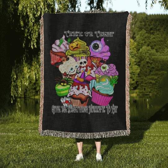 Trick Or Treat Give Me Something Horrific To Eat Woven Blankets