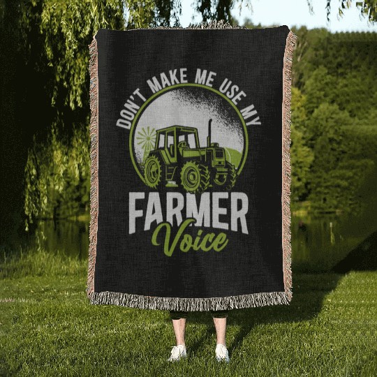 Farming Farmer Tractor Vintage Woven Blankets