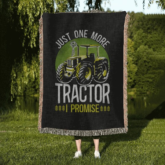 Farming Farmer Tractor Vintage Woven Blankets