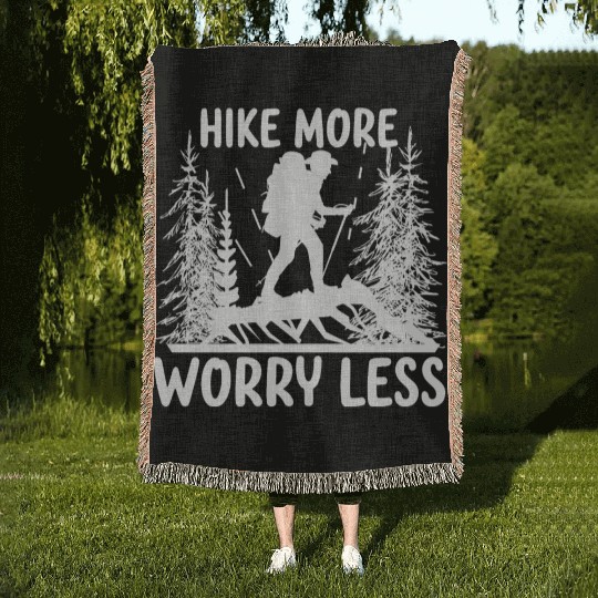 Hiking Go Mountaineering Hiking Tour Cool Saying Woven Blankets