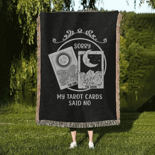 Moon Sun Tarot Card Said No Halloween Woven Blankets