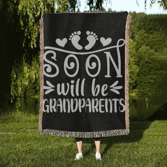 You Will Soon Become Grandparents. Grandma Grandpa Woven Blankets