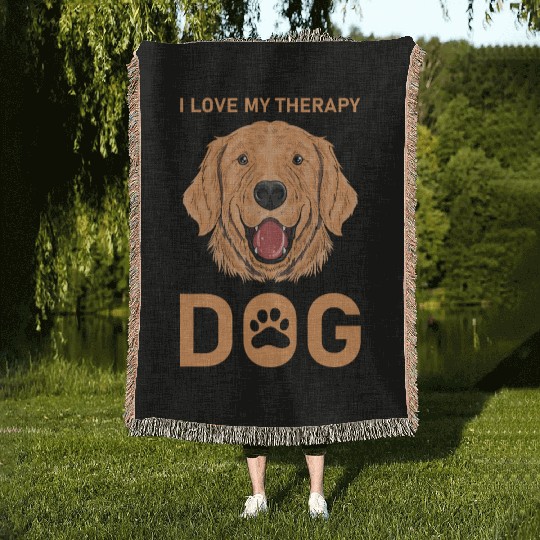 I love my Therapy Dog Woven Blankets