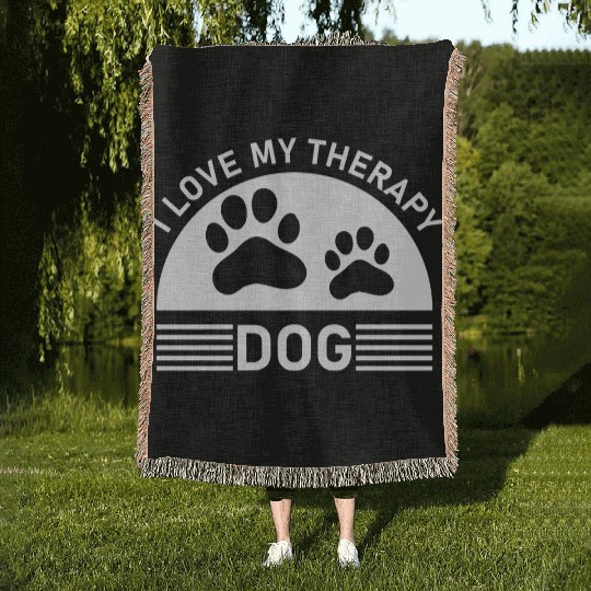 I love my Therapy Dog Woven Blankets