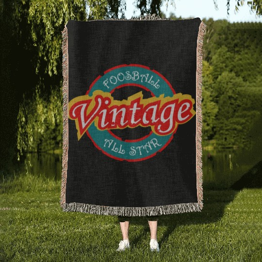 Foosball vintage all star Woven Blankets