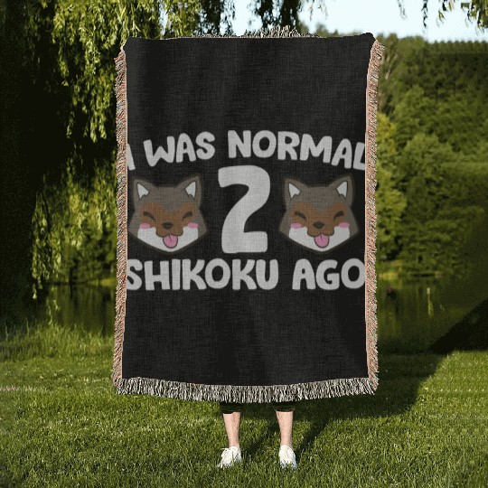 I Was Normal 2 Shikoku Ago Japan Dog Kochi-Ken Woven Blankets