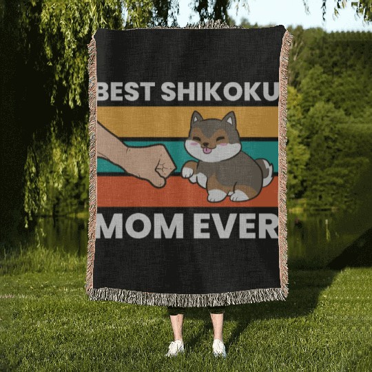 Best Shikoku Mom Ever Kochi Ken Dog Japan Shikoku Woven Blankets