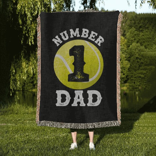 Number One Dad - Racquet Sports Lover Tennis Sport Woven Blankets