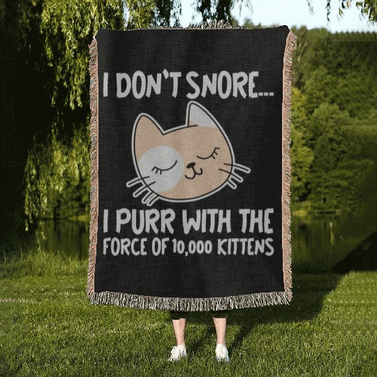 I Purr With The Force Of 10,000 Kittens 1 Woven Blankets
