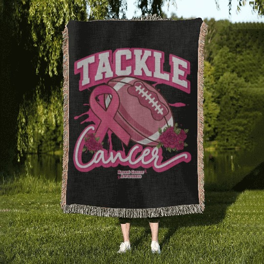 Tackle Breast Cancer Awareness American Woven Blankets