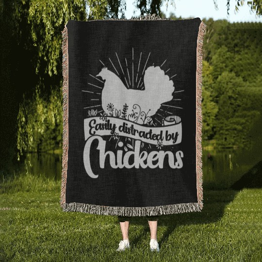 Chickens Rooster Chicken Farmer Hen Poultry Cock Woven Blankets