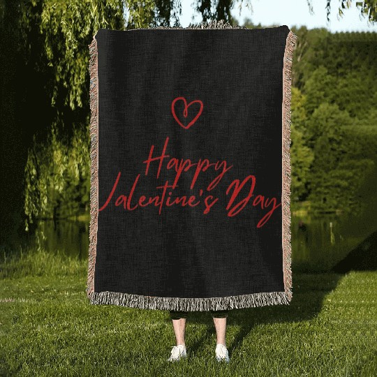 Happy Valentine's Day Woven Blankets