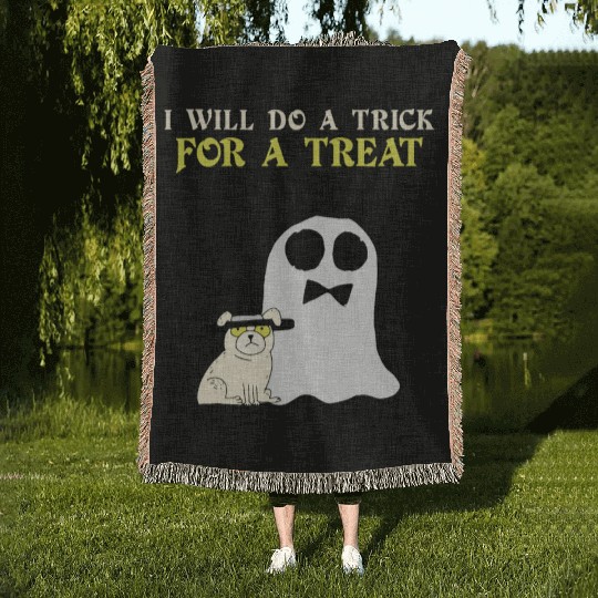 I Will Do A Trick for A Treat Halloween Day Party Woven Blankets