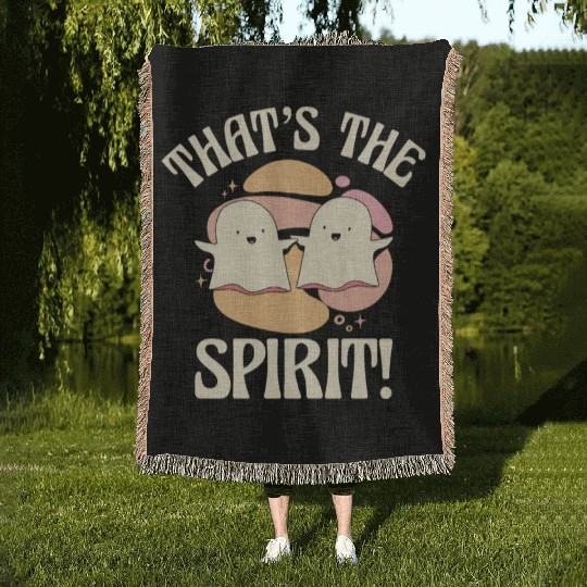 Ghost Spirit Hilarious Cute Friends Pun Woven Blankets