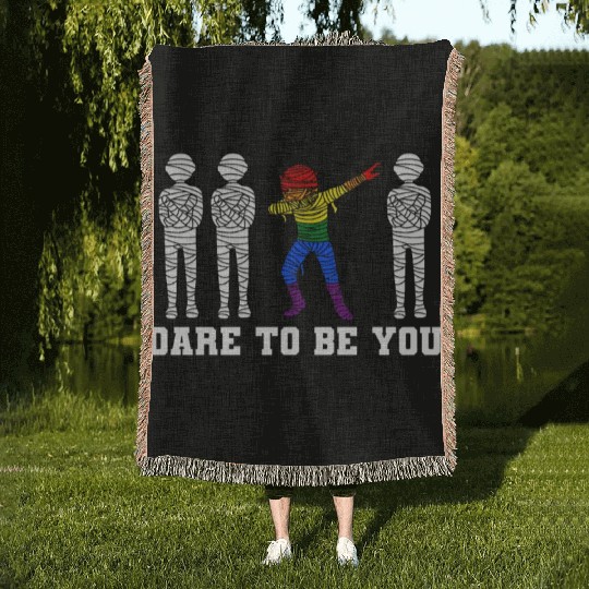 Dabbing Mummy LGBTQ Pride Halloween Woven Blankets