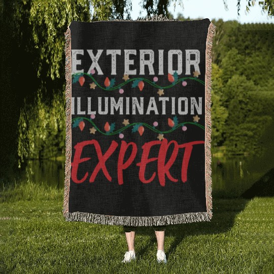 Funny Christmas Light Exterior Illumination Expert Woven Blankets