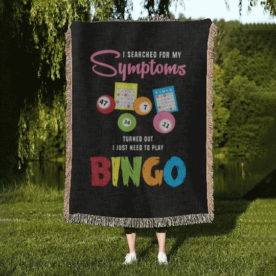 Funny Card Game Player Gambling Bingo Lover Woven Blankets