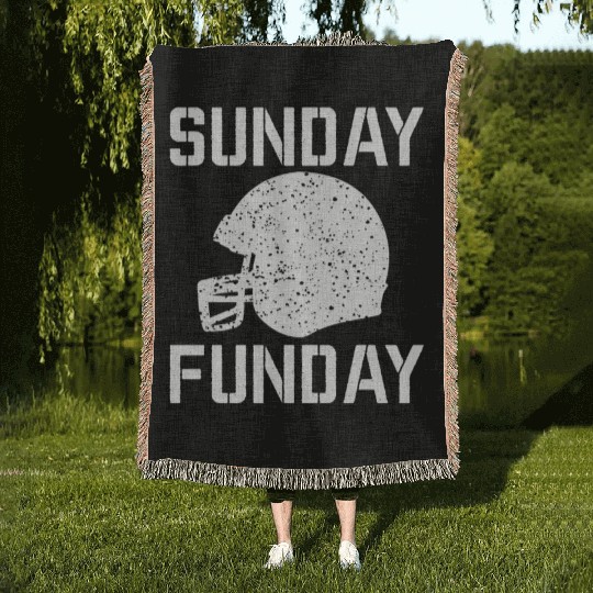 Football Sunday Funday Woven Blankets