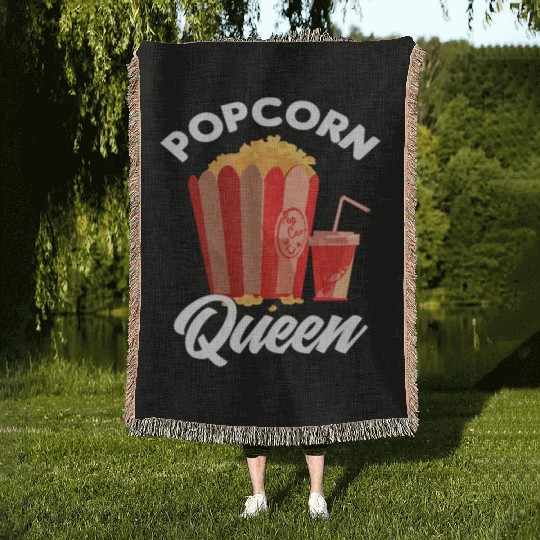 Film Popcorn Lover Woven Blankets