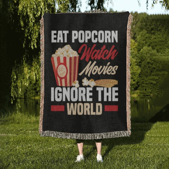 Film Popcorn Cinema Woven Blankets