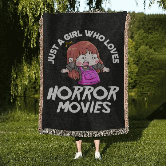 Movie Girl Horror Movies Woven Blankets