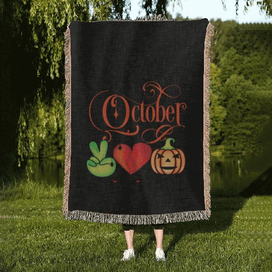 Happy Halloween Woven Blankets