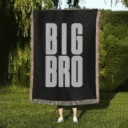 Big Bro Siblings Men Kids Adult Fraternity Frat Woven Blankets
