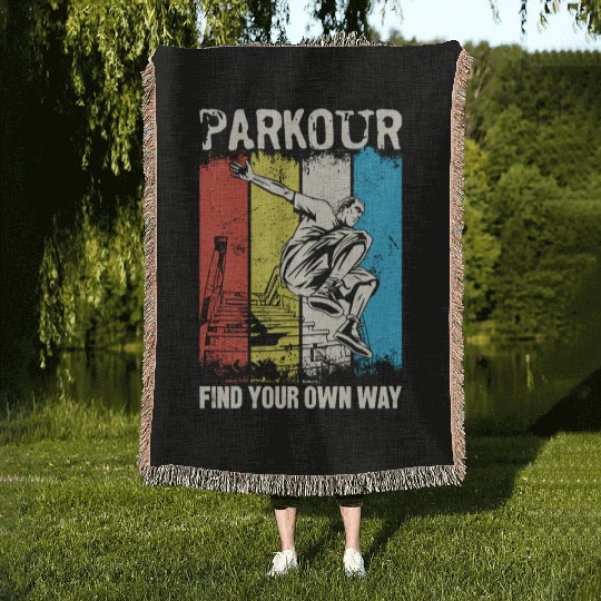 Parkour Free Running Traceur Woven Blankets