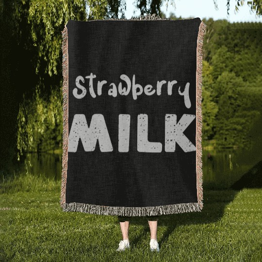 Strawberry Milk - Cow Woven Blankets