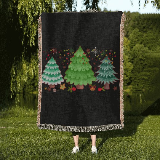 Christmas trees, Leopard Christmas Trees, Winter Woven Blankets