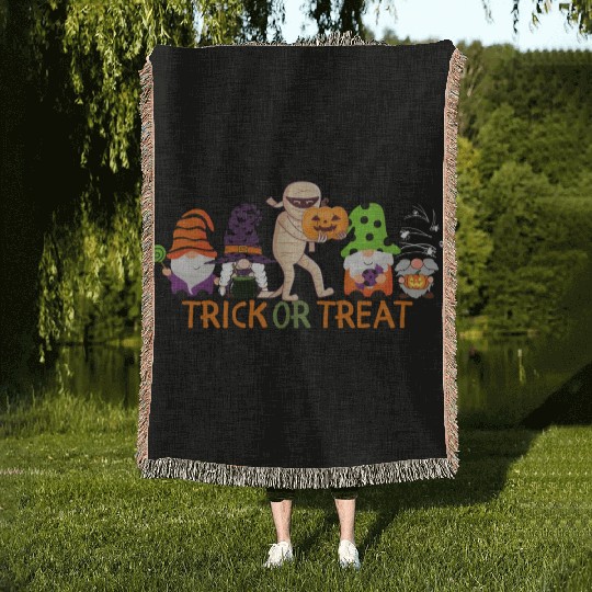 Trick or Treat Gnomes Woven Blankets