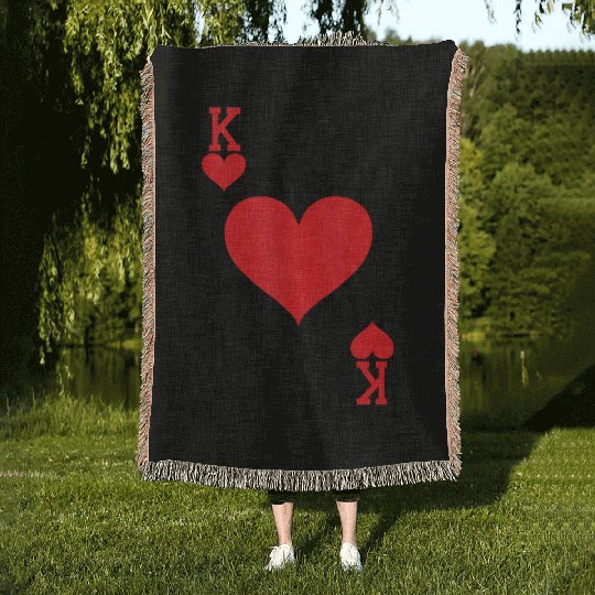 King of Hearts Playing Card Halloween Costume Tank Woven Blankets
