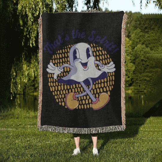 Ghost Spirit Hilarious Cute Friends Pun Woven Blankets