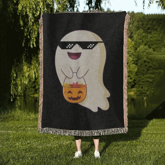 trick or treat thug life Woven Blankets
