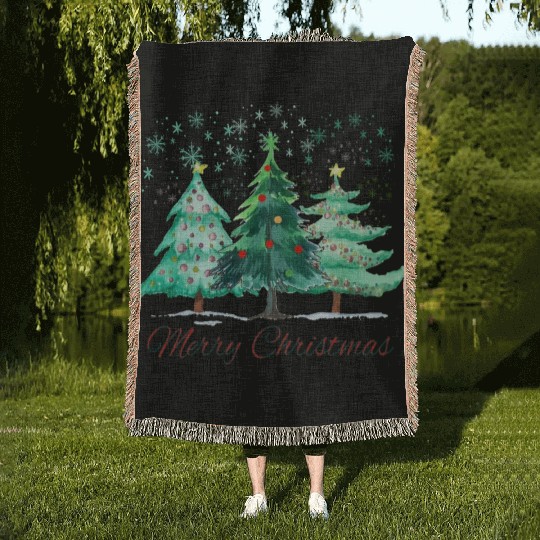 Christmas trees, Leopard Christmas Trees, Winter Woven Blankets