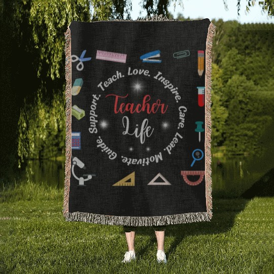 Teacher life Woven Blankets
