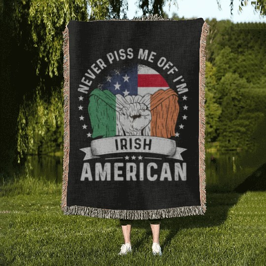 Ireland American Country Heritage Flags Woven Blankets