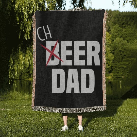 Funny Cheer Dad Cheerleading Dad Beer Woven Blankets